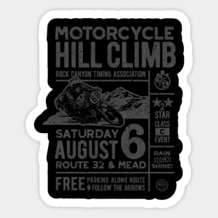 Motorcycle Hill Climb Poster Tee Sticker